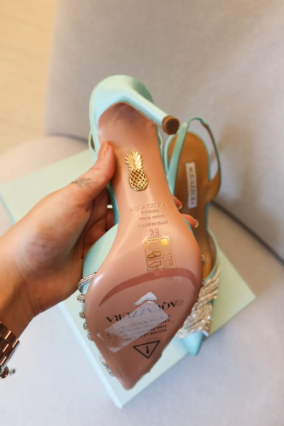 Salto Aquazzura Very Bow Tie Crystal 37 - 6