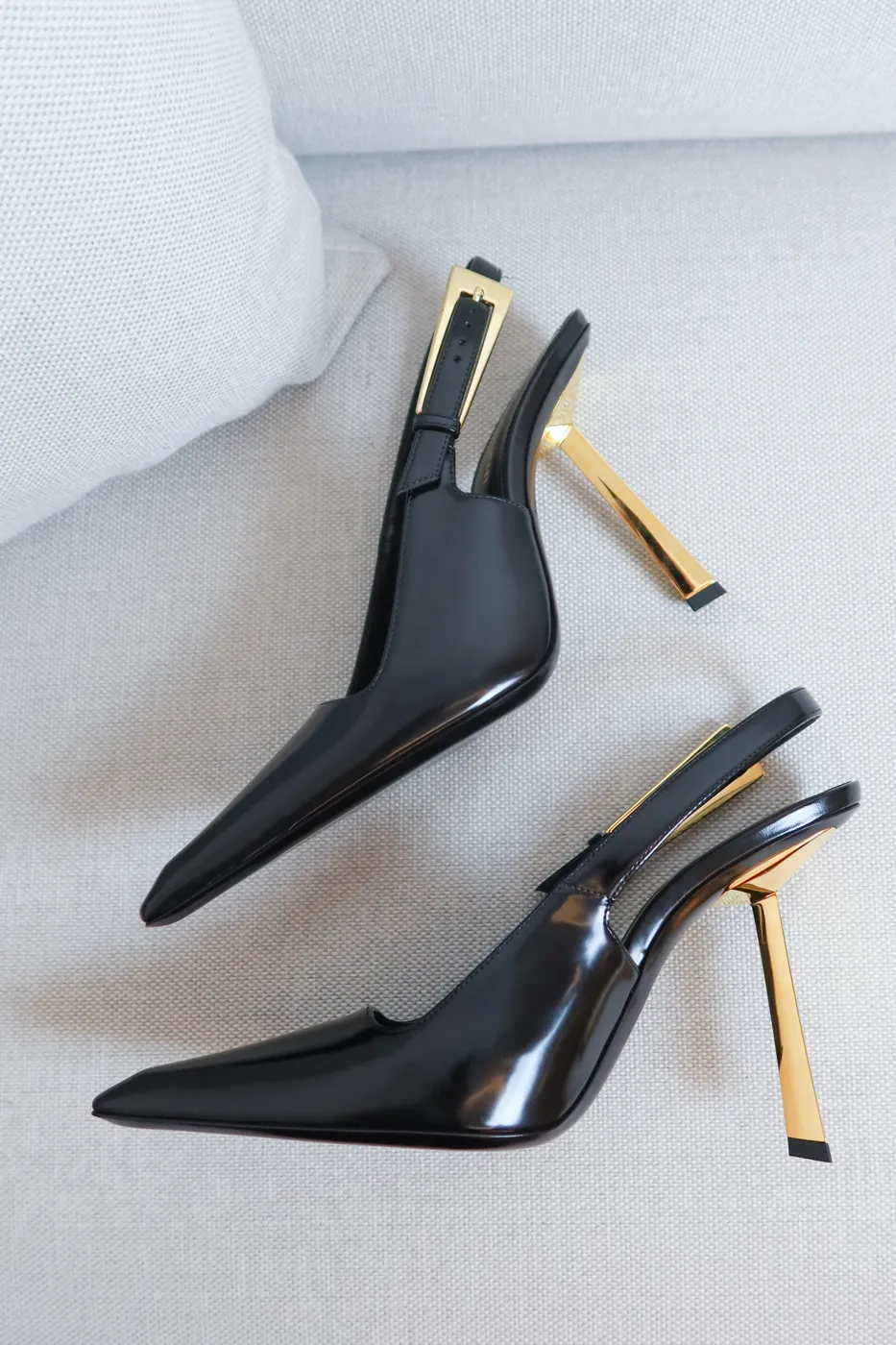 Salto Saint Laurent Slingback Vendome Preto 36 - 7