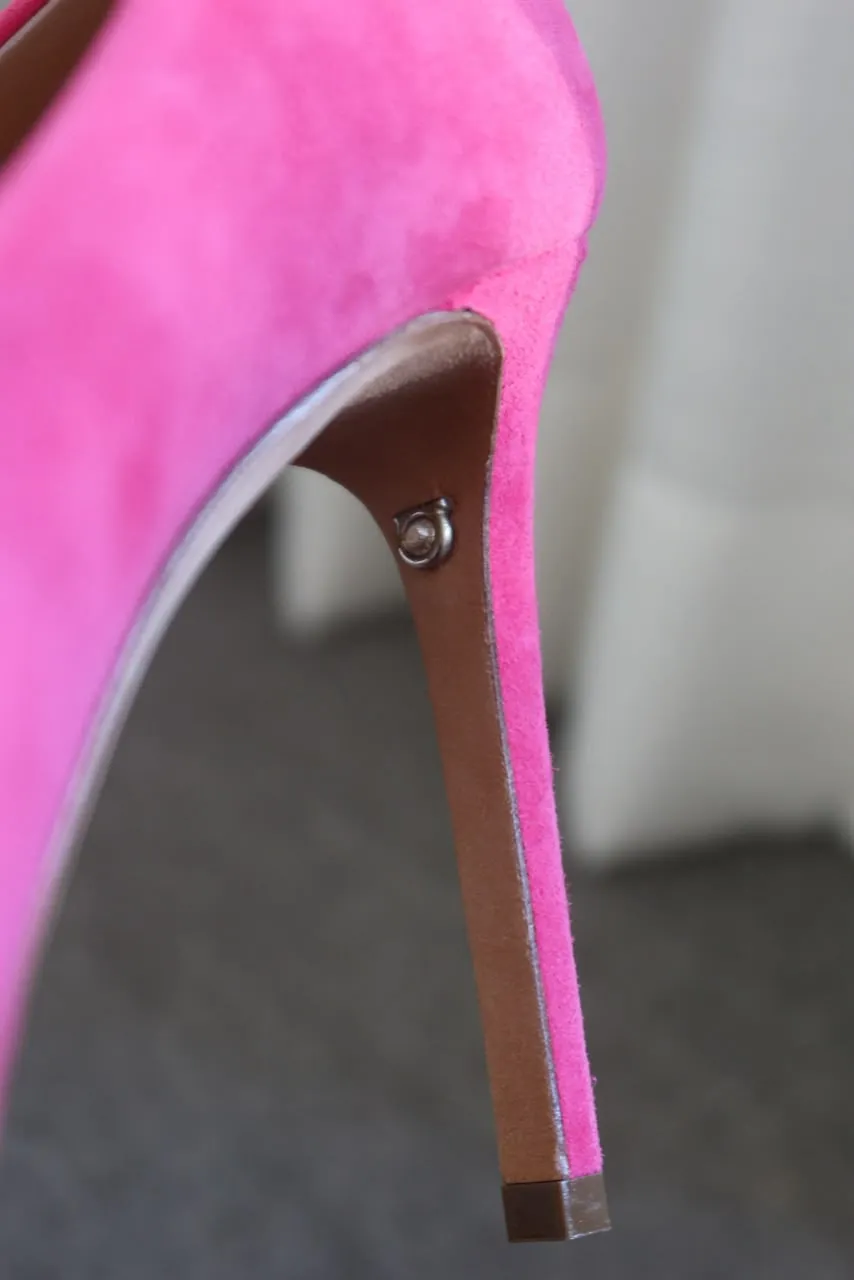 Salto Ferragamo Suede Pumps Rosa 36 - 8