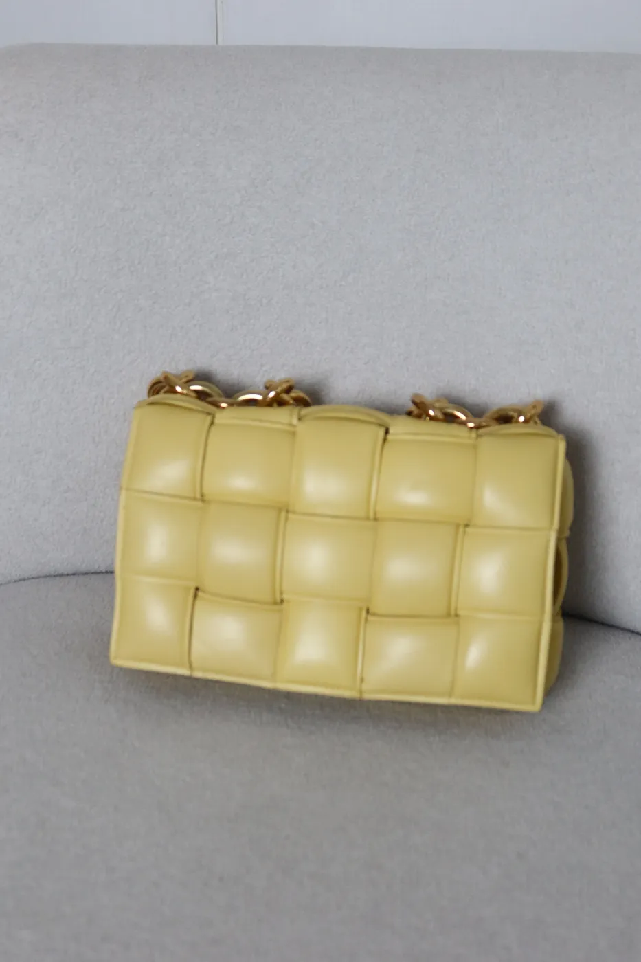 Bolsa Bottega Padded Cassette Chain Amarela - 8