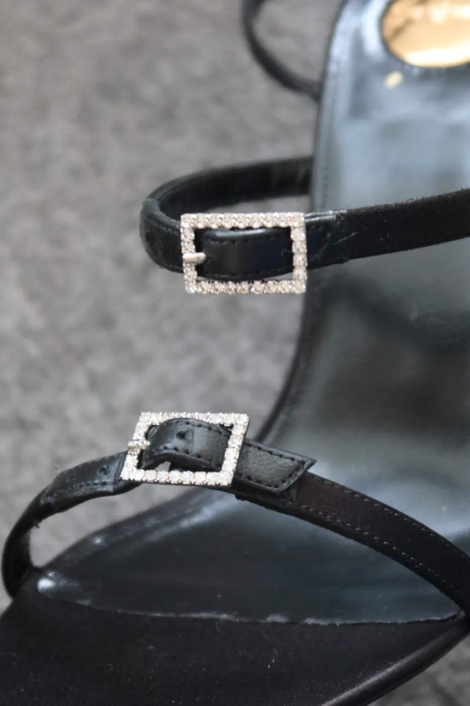 Salto Saint Laurent Nuit 110 Satin Sandals 35,5 - 6