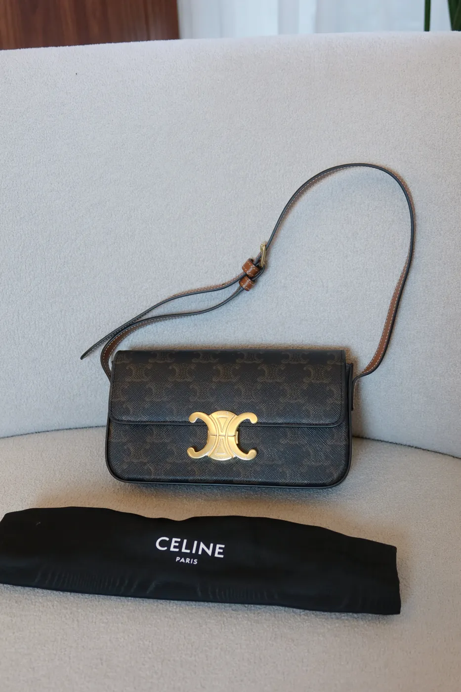 Bolsa Celine Claude Marrom - 4
