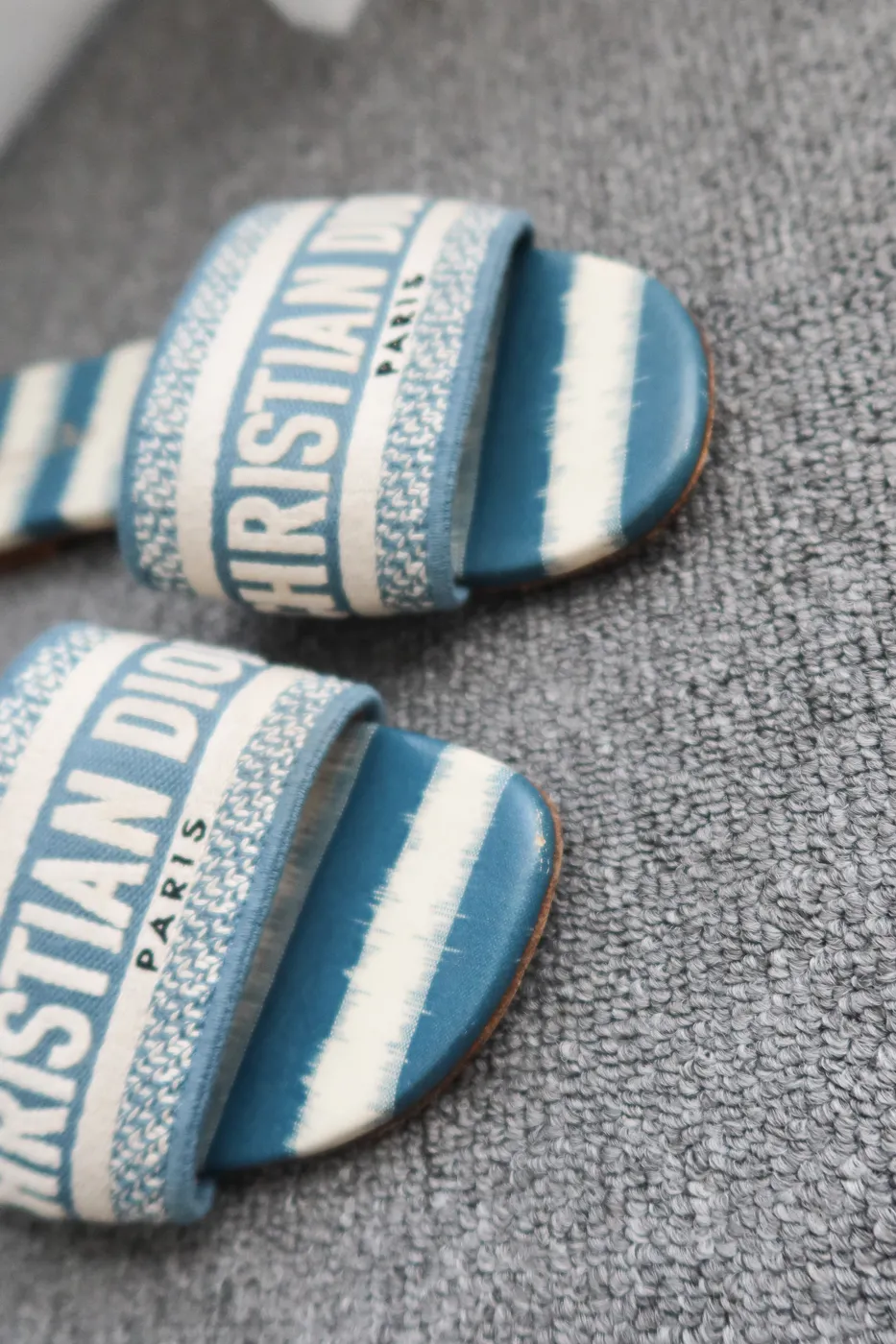 Rasteira Christian Dior Dway Slide Azul e branco - 6