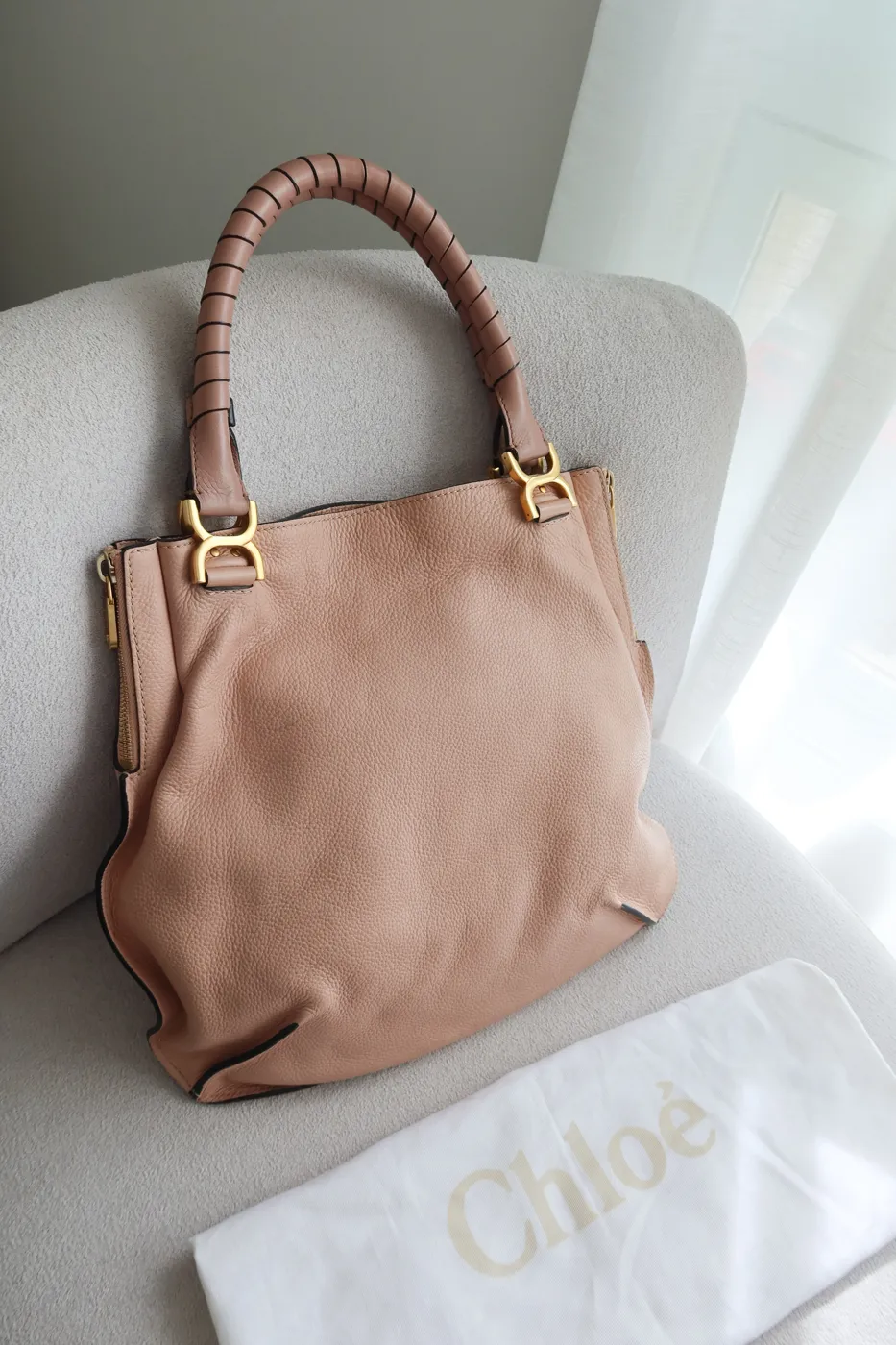 Bolsa Chlóe Tote Marcie BegeB - 5