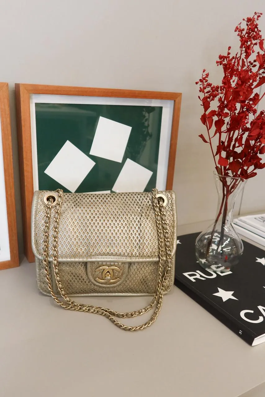 Bolsa Chanel Up In The Air Flap Bege - 5