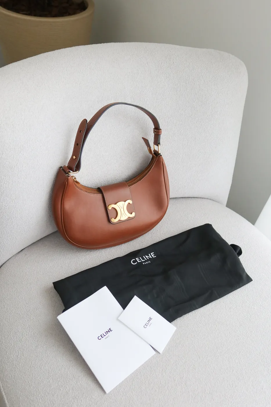 Bolsa Celine Ava Triomphe Marrom - 6