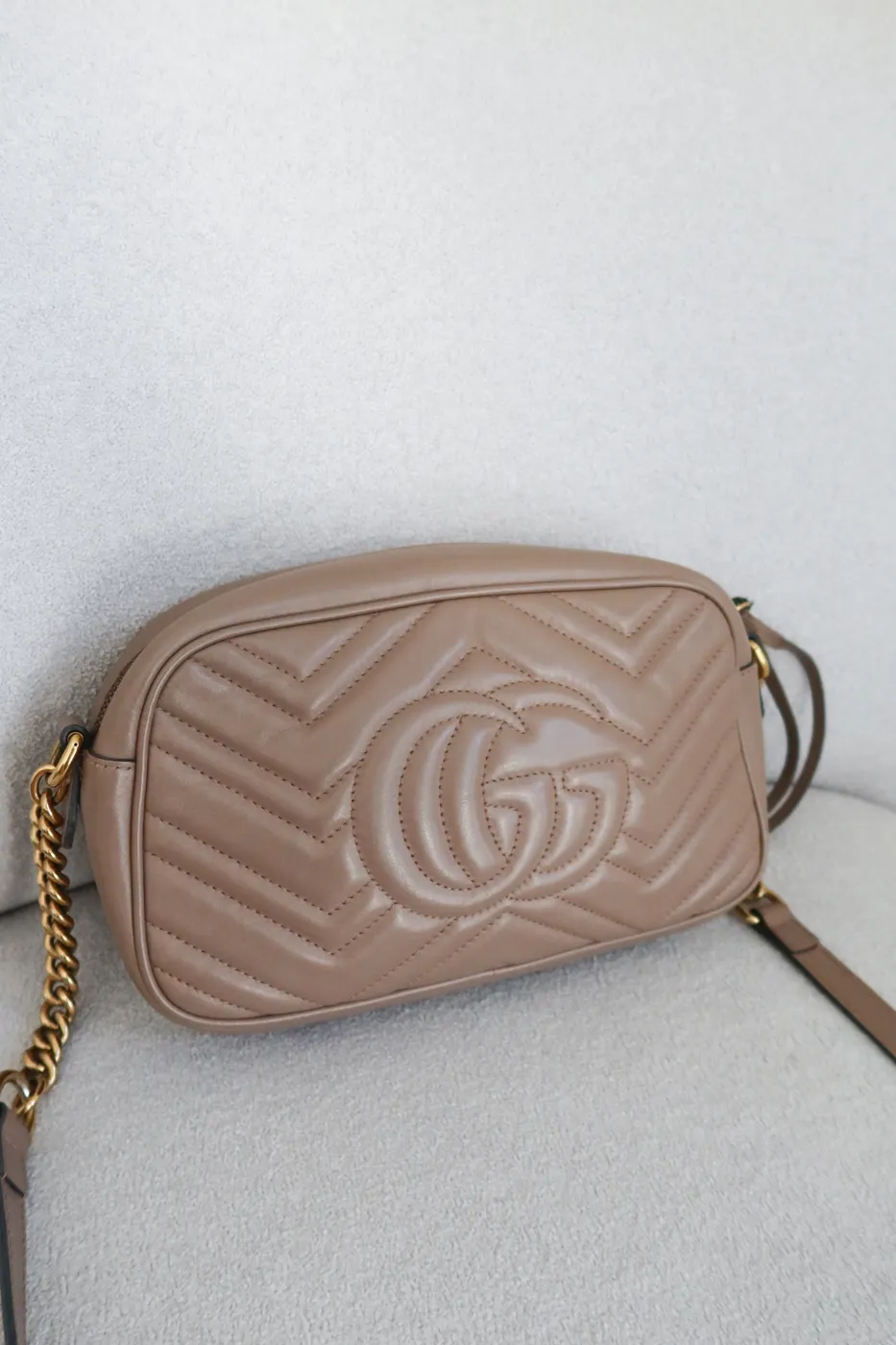 Bolsa Gucci Marmont Camera Bege/Rosa - 4