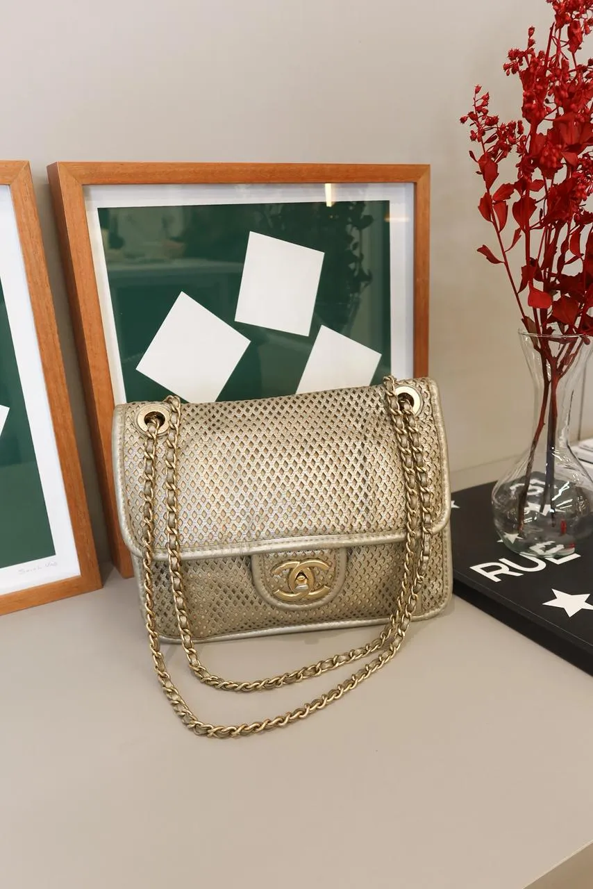 Bolsa Chanel Up In The Air Flap Bege - 8