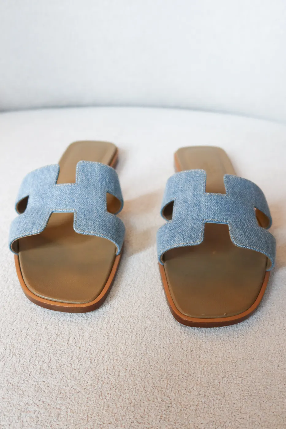 Rasteira Hermès Oran Sandal Denim 35,5 - 3