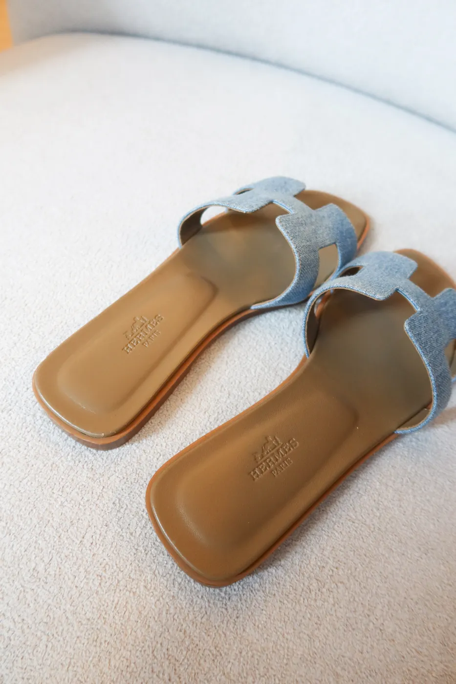 Rasteira Hermès Oran Sandal Denim 35,5 - 5