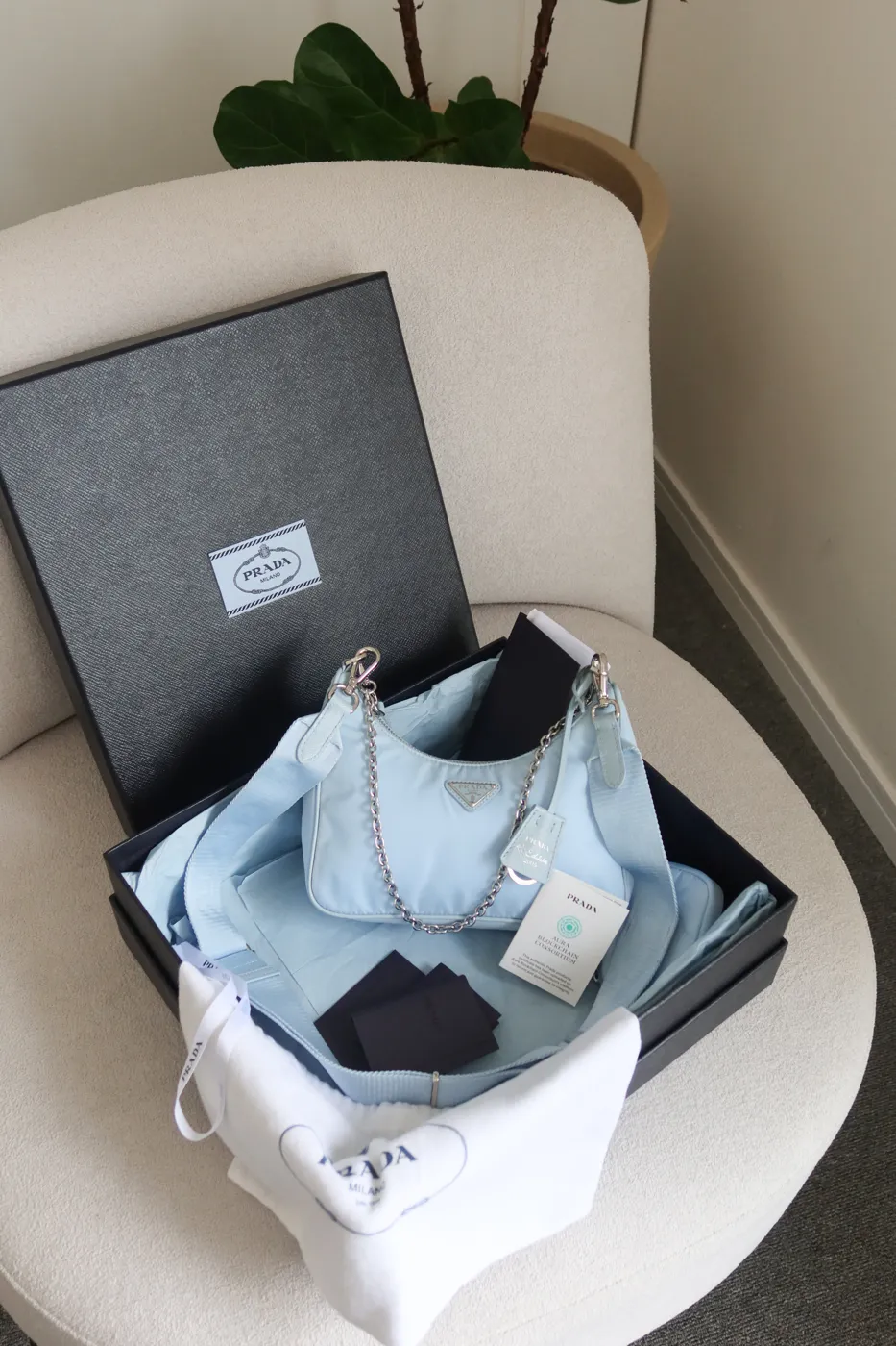 Bolsa Prada Re-Edition 2005 Azul - 2