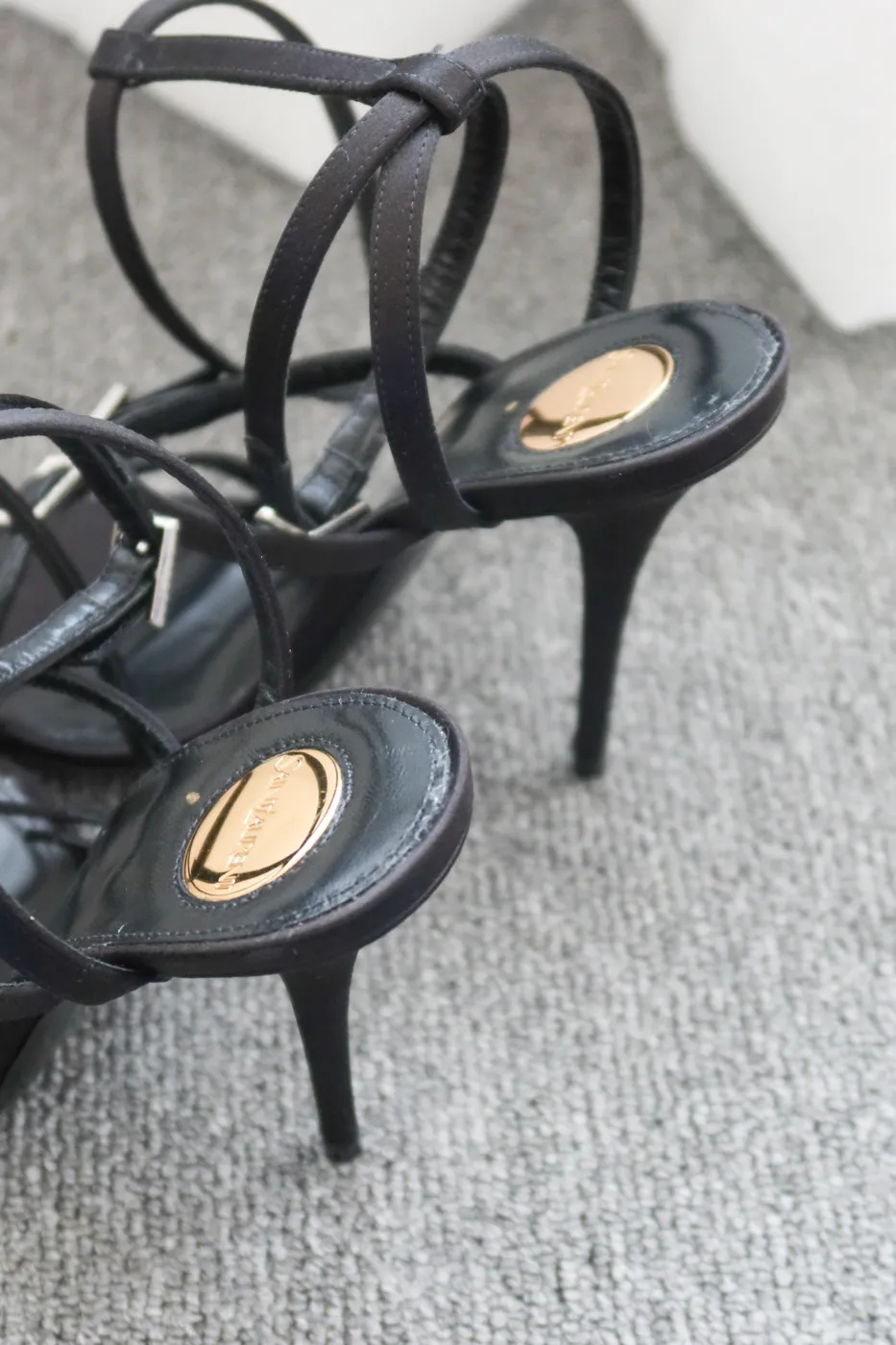 Salto Saint Laurent Nuit 110 Satin Sandals 35,5 - 8