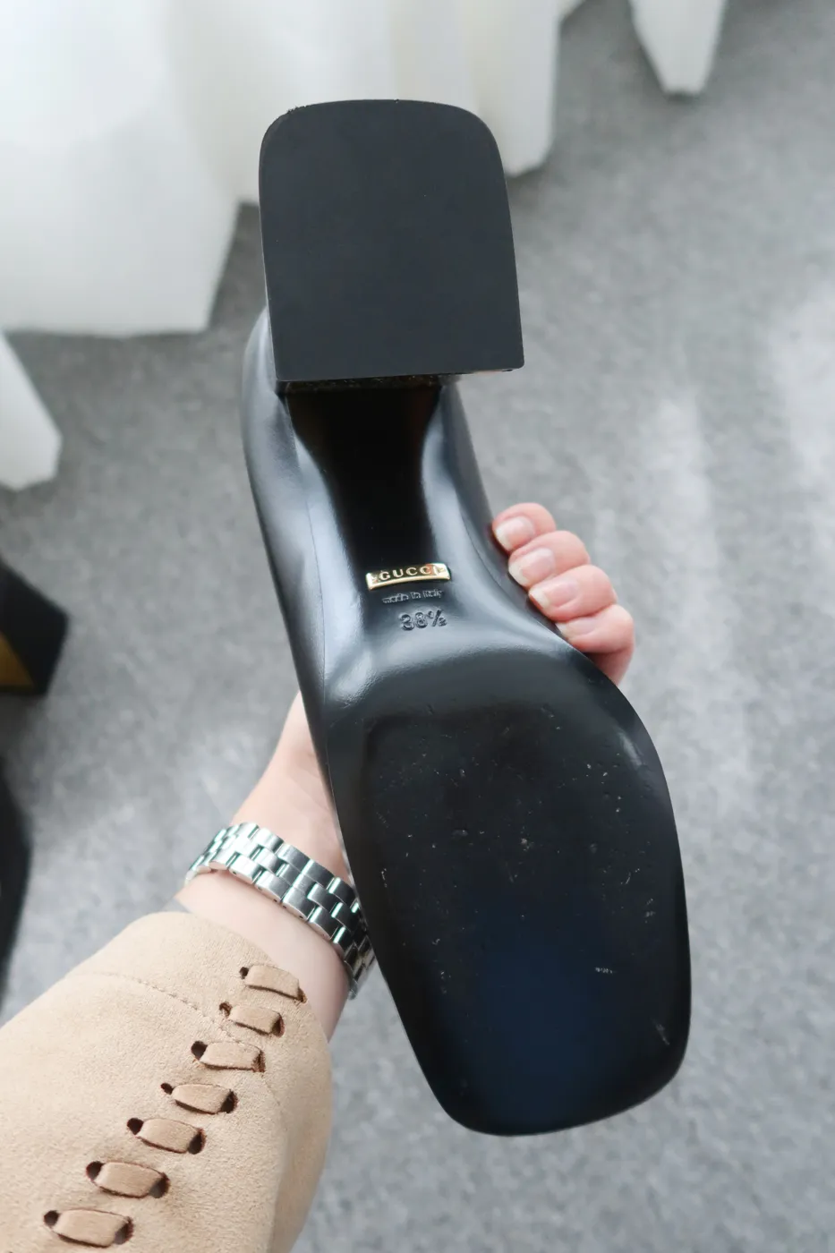 Salto Gucci Horsebit preto 36,5 - 6