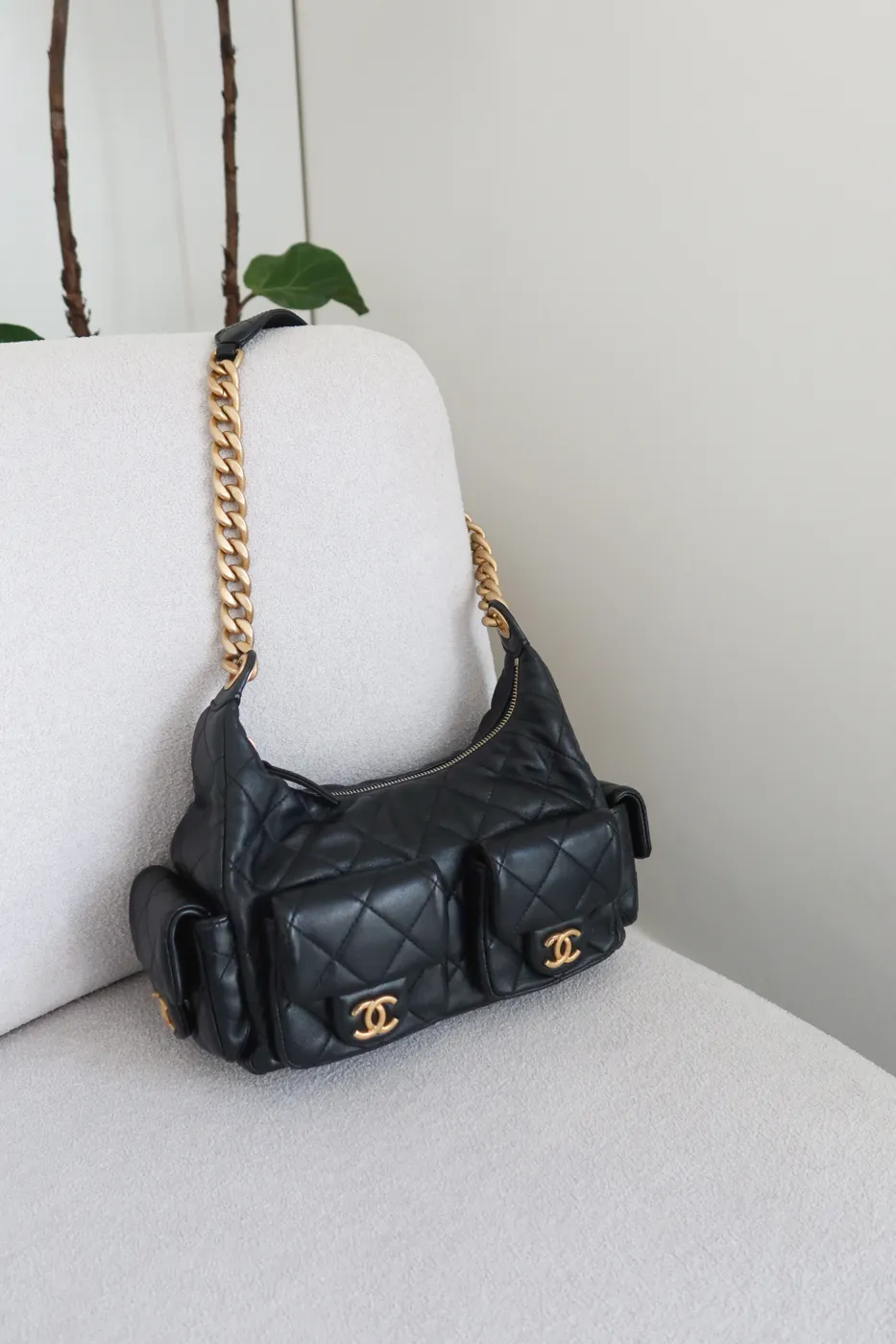 Bolsa Chanel Hobo Pockets Preto - 6