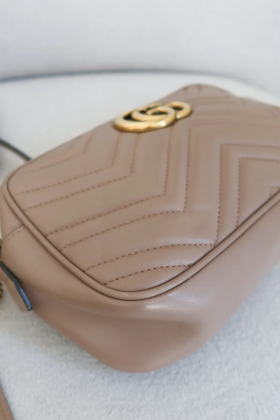 Bolsa Gucci Marmont Camera Bege/Rosa - 8