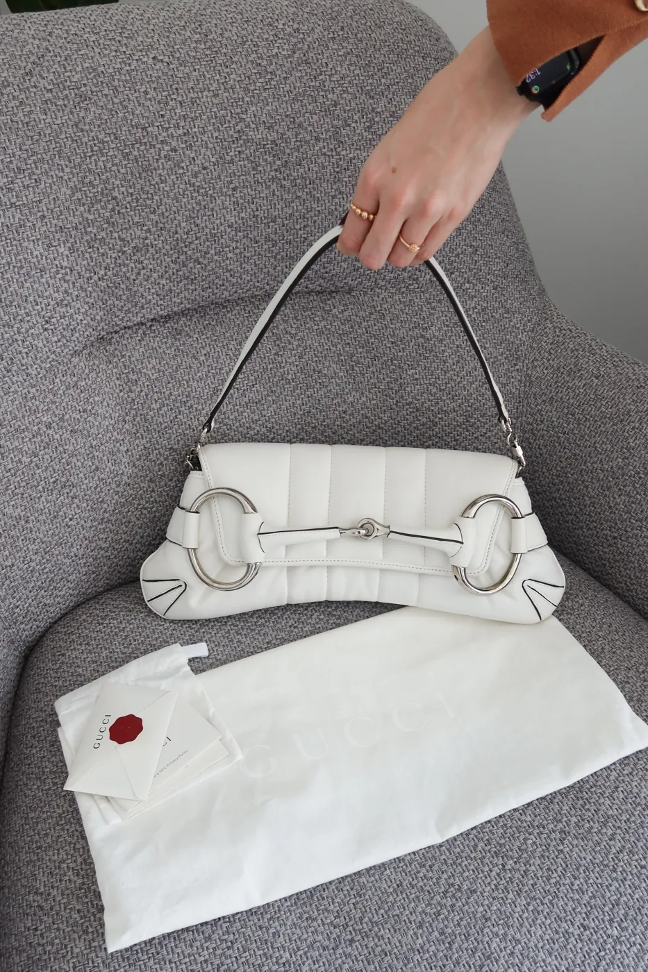 Gucci Horsebit Shoulder branca HB-1252 - 3