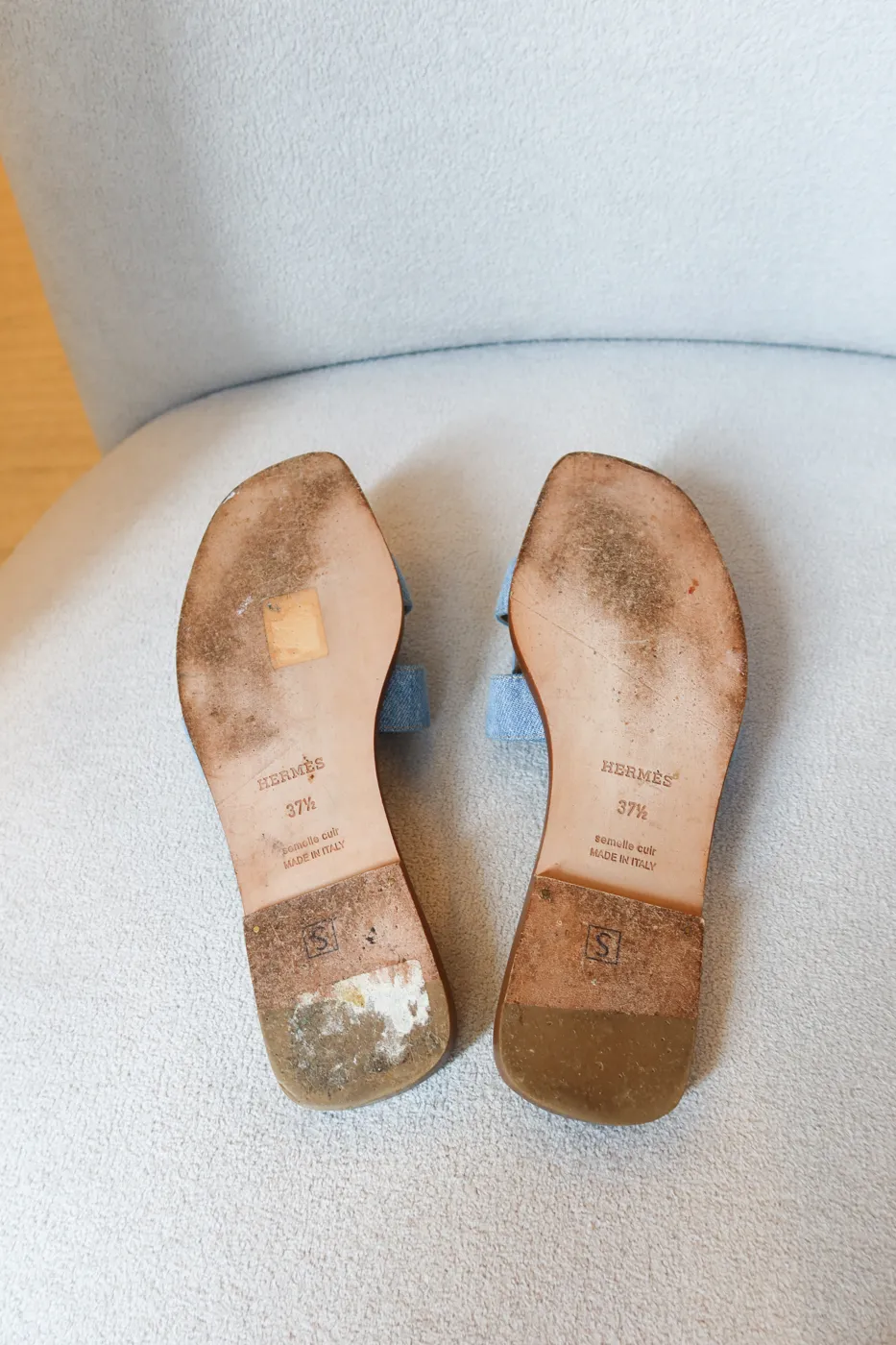 Rasteira Hermès Oran Sandal Denim 35,5 - 6