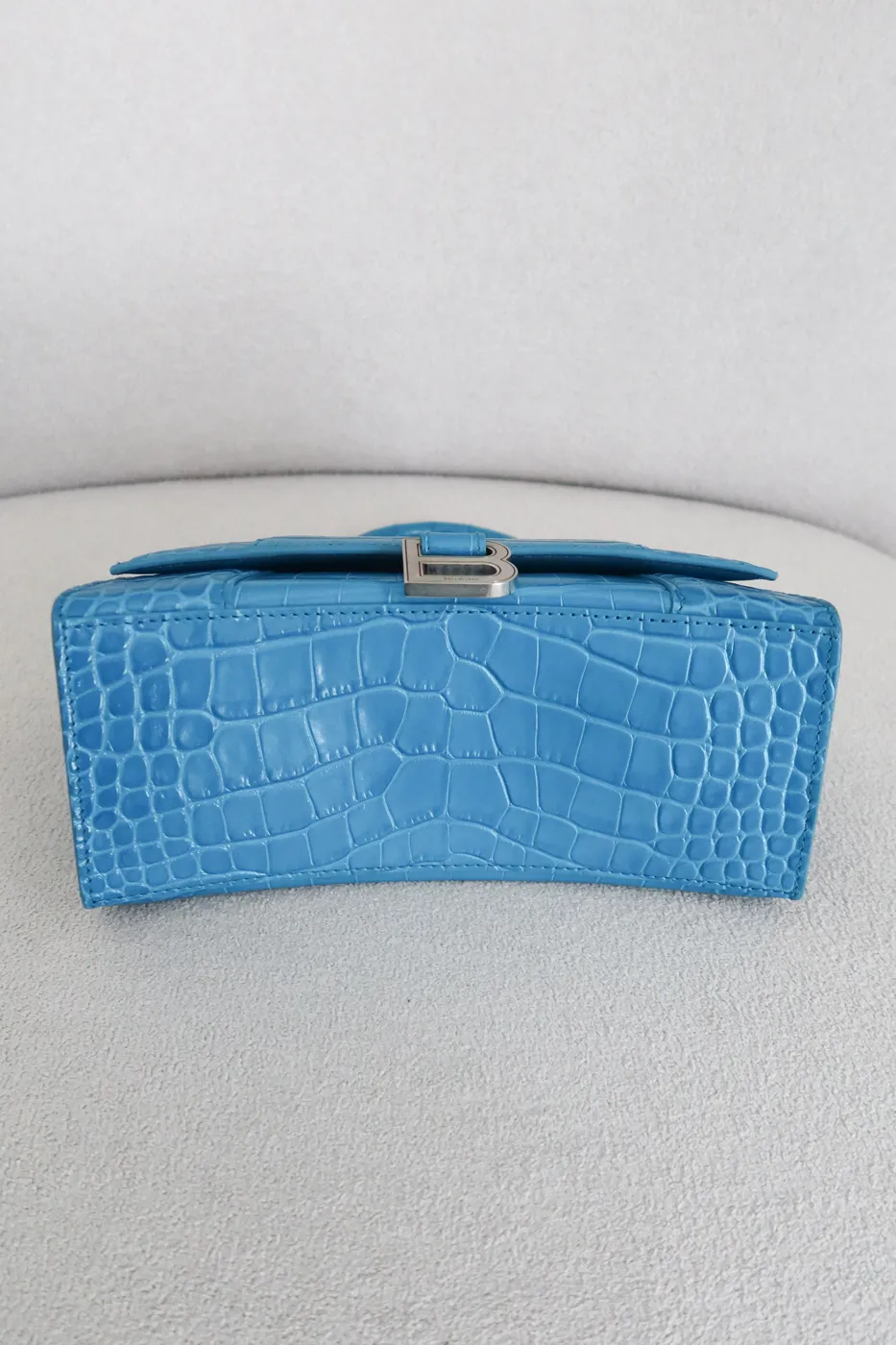 Bolsa Balenciaga Hourglass Croco Azul - 7
