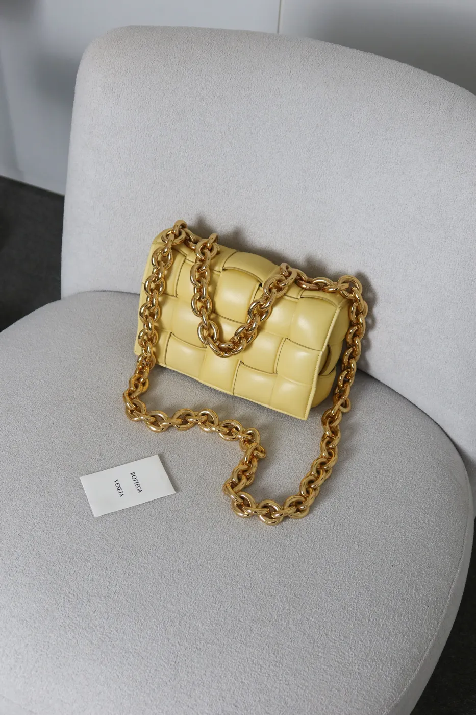 Bolsa Bottega Padded Cassette Chain Amarela - 6