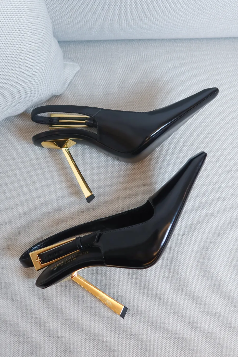 Salto Saint Laurent Slingback Vendome Preto 36 - 6
