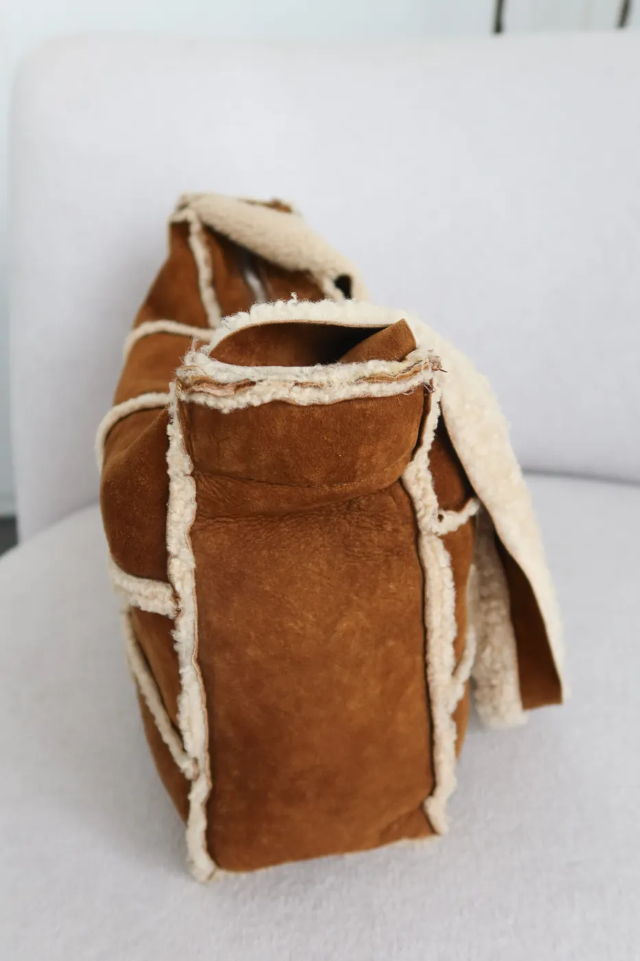 Bolsa Chanel Shearling CC Shoulder Marrom - 6