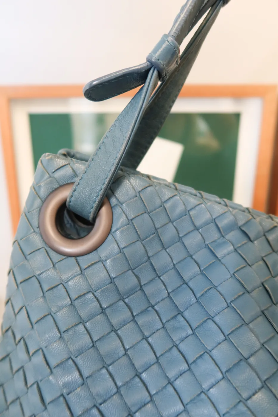 Bolsa Bottega Veneta Intrecciato Nappa Garda Azul - 5