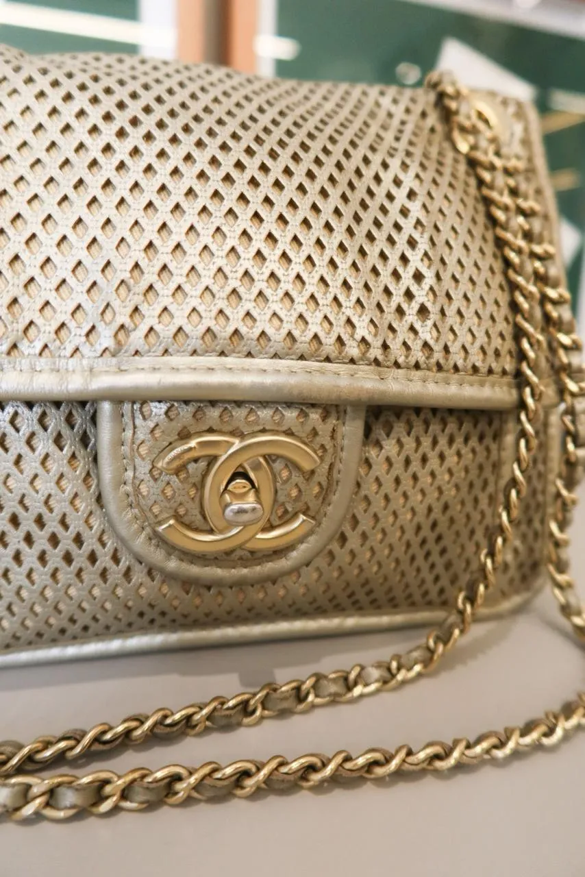 Bolsa Chanel Up In The Air Flap Bege - 7