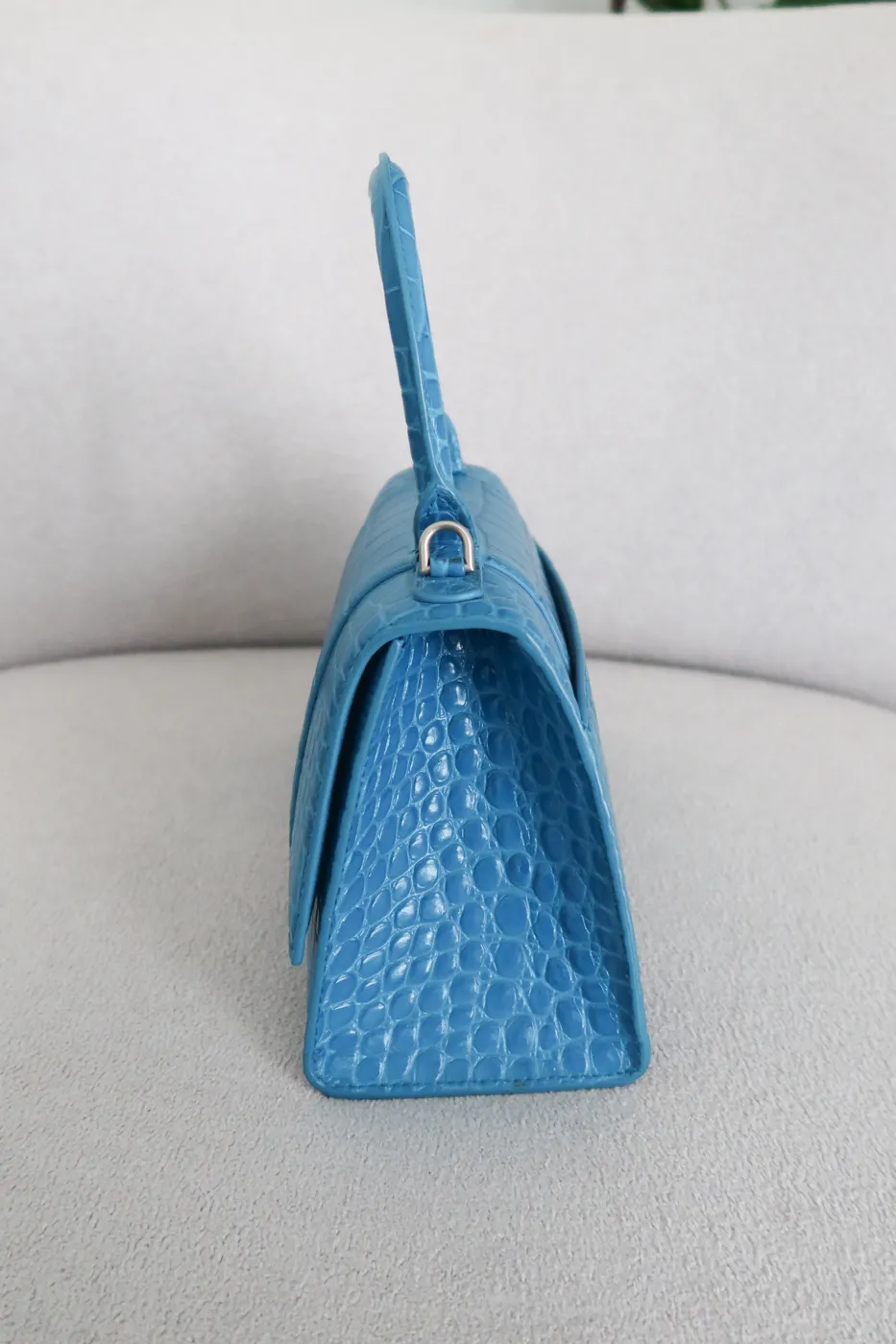 Bolsa Balenciaga Hourglass Croco Azul - 5