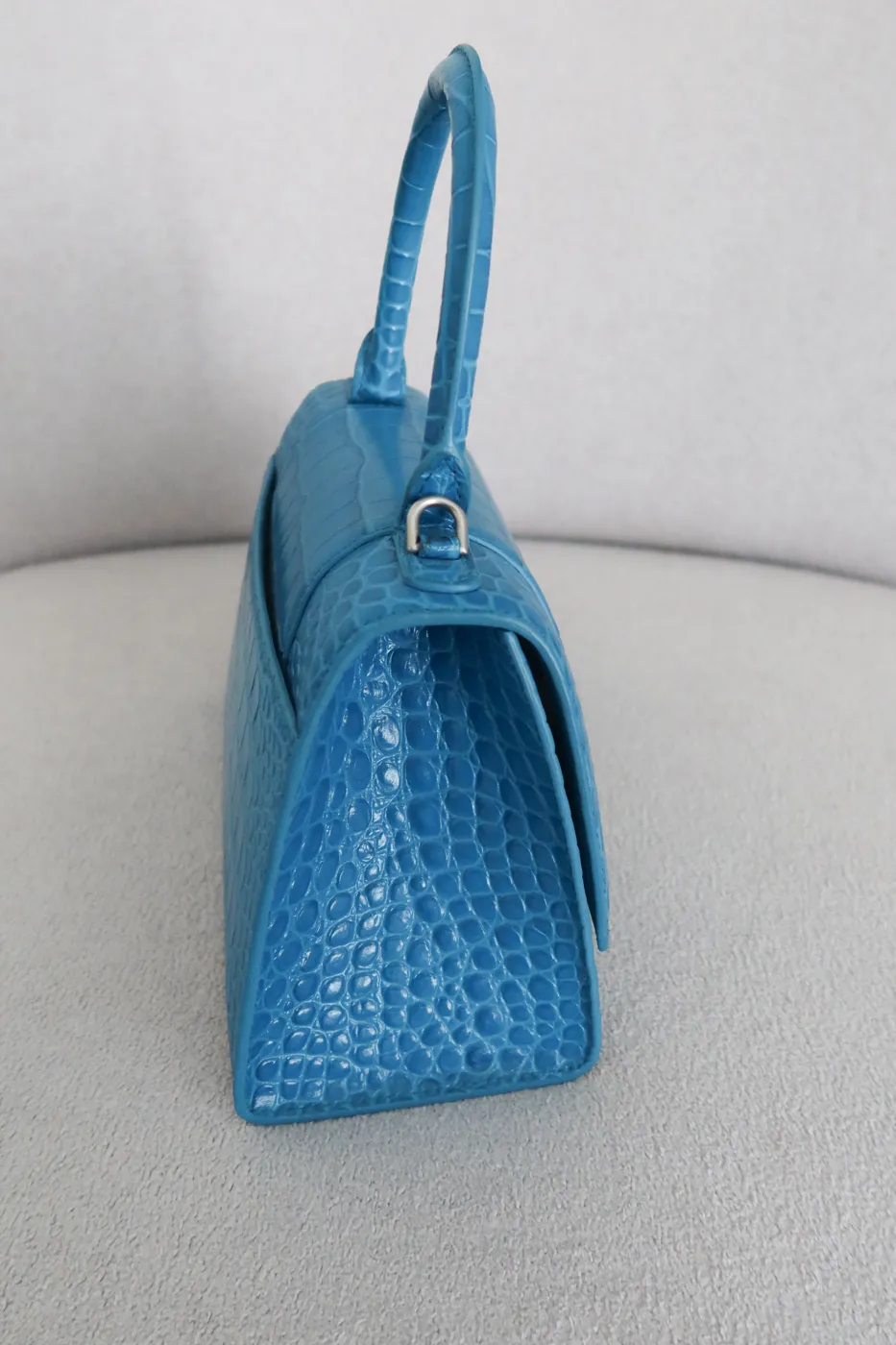 Bolsa Balenciaga Hourglass Croco Azul - 6