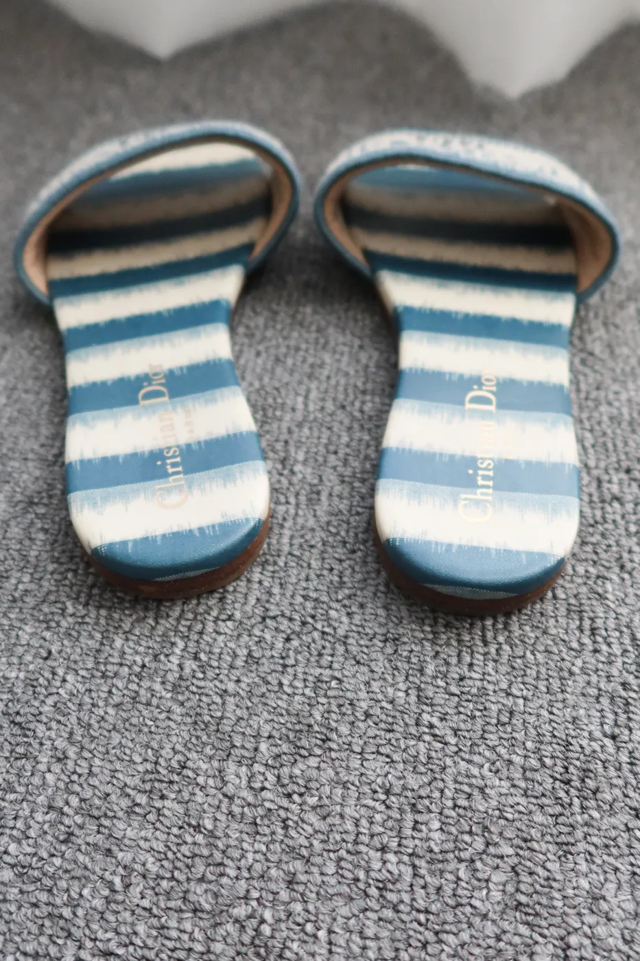 Rasteira Christian Dior Dway Slide Azul e branco - 7