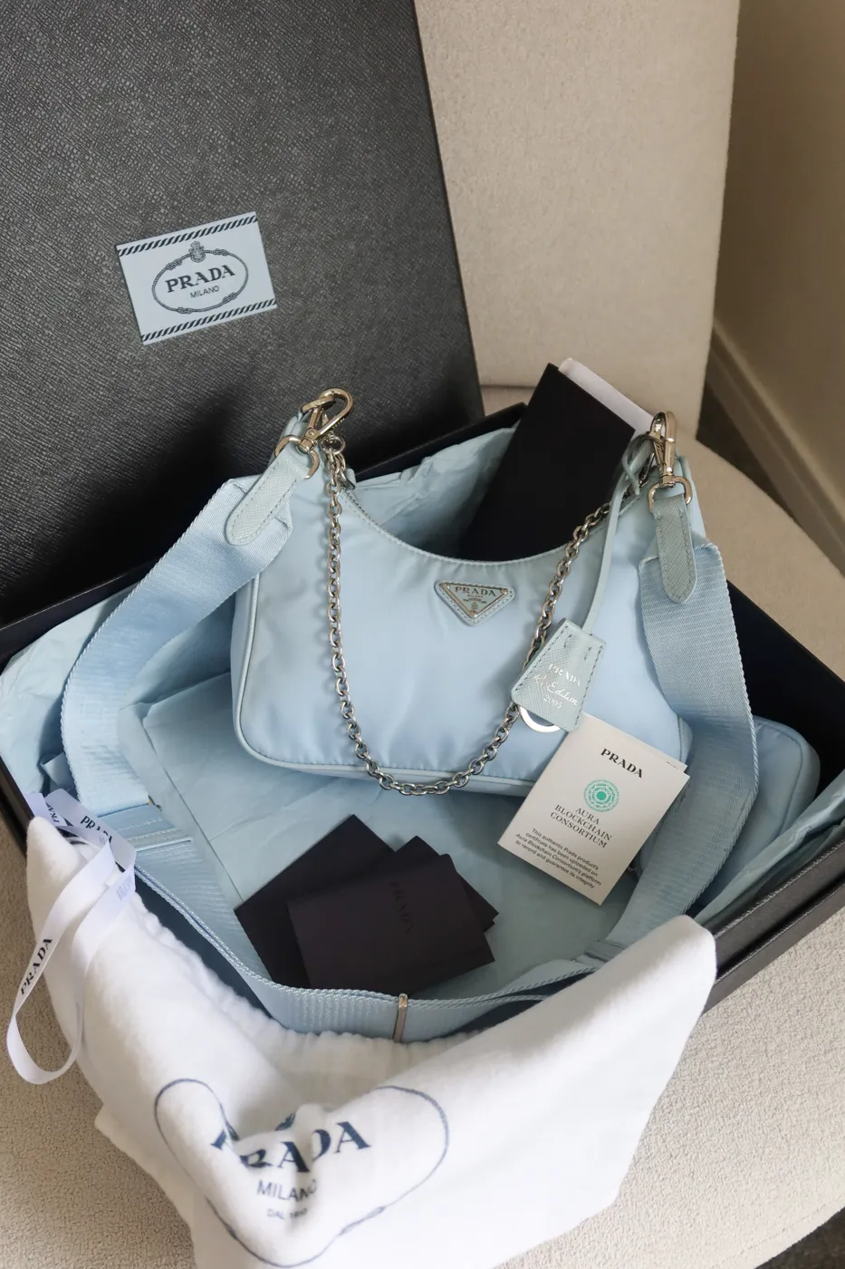 Bolsa Prada Re-Edition 2005 Azul - 3