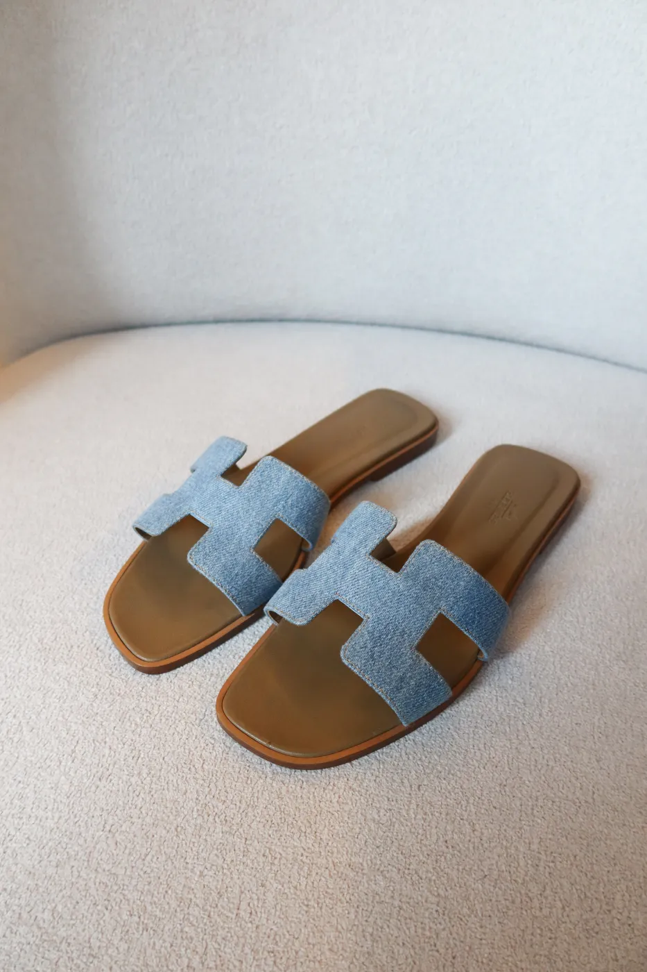 Rasteira Hermès Oran Sandal Denim 35,5 - 2