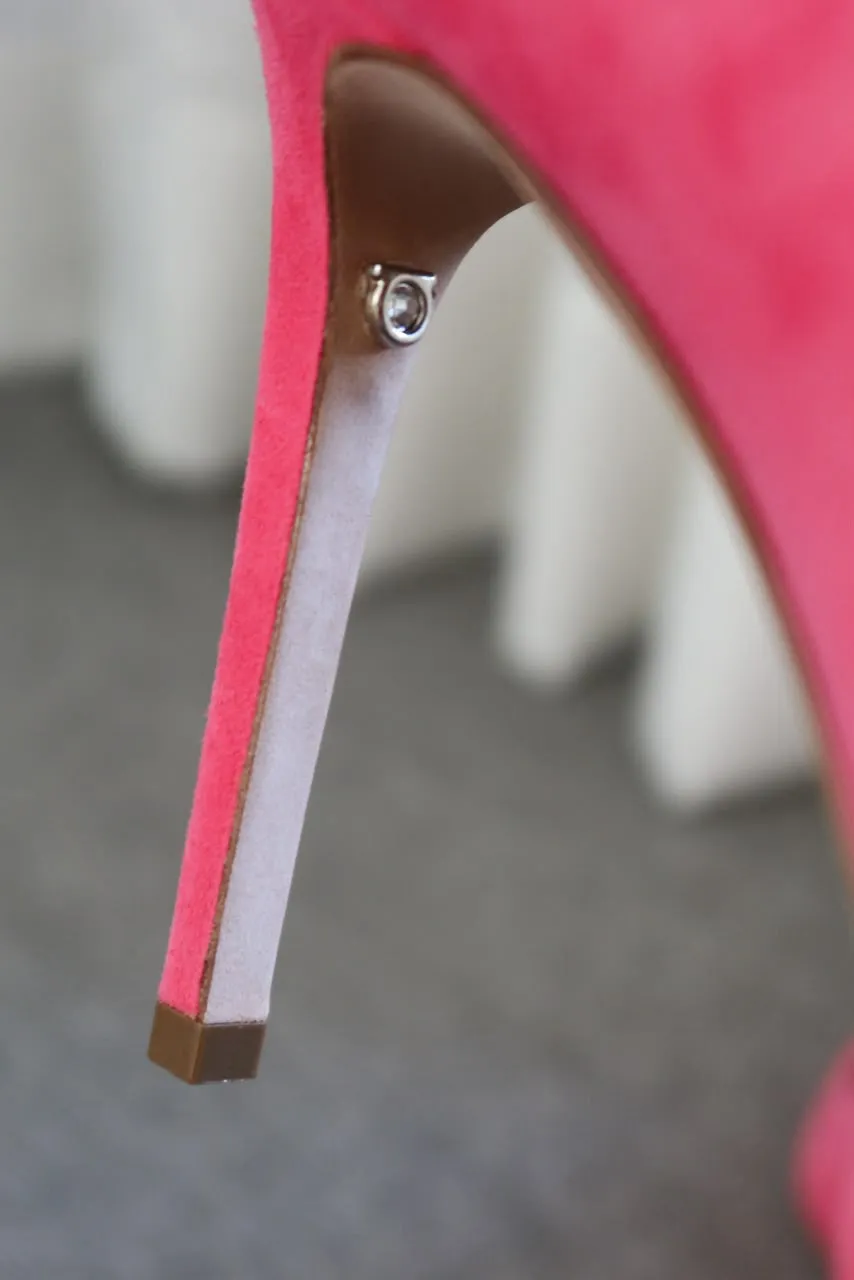 Salto Ferragamo Suede Pumps Rosa 36 - 7