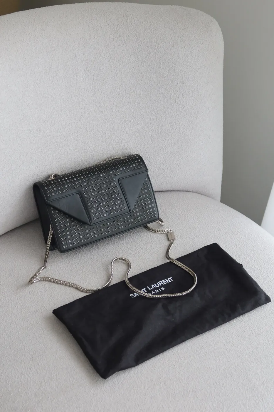 Bolsa Saint Laurent Studded Betty Chain Preta - 3