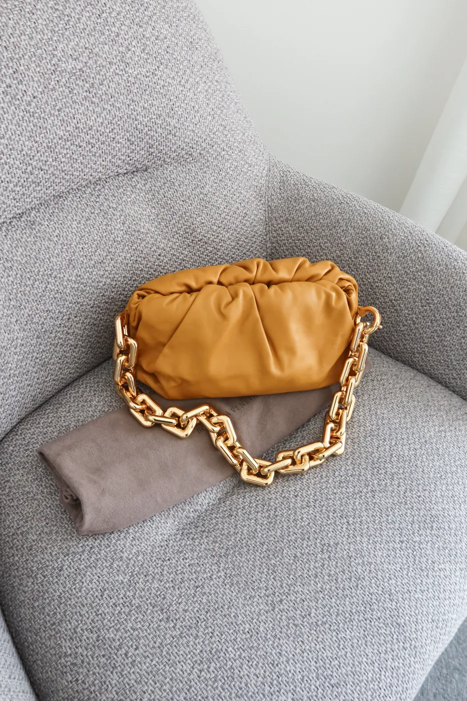 Bolsa Bottega Veneta The Chain Pouch Caramelo - 7