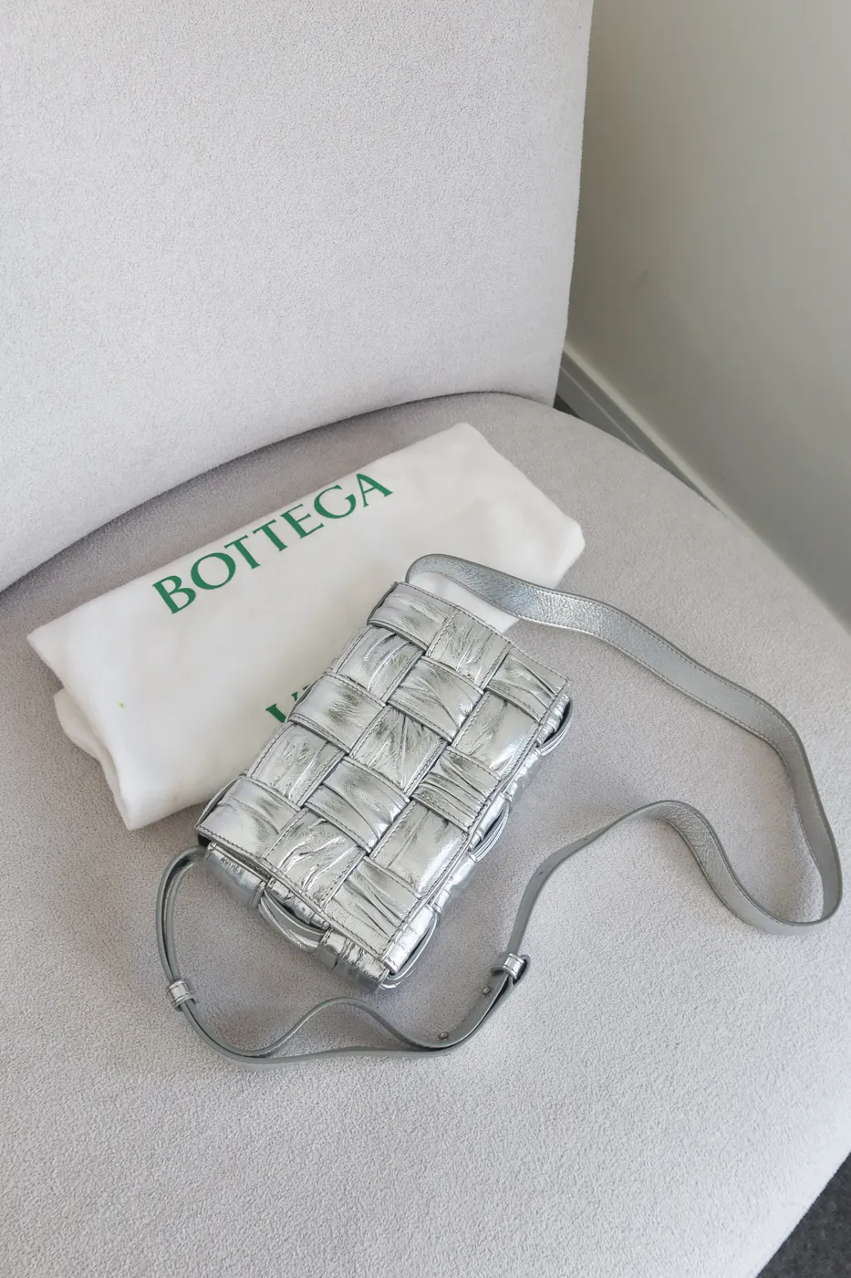 Bolsa Bottega Padded Cassette Prata - 5