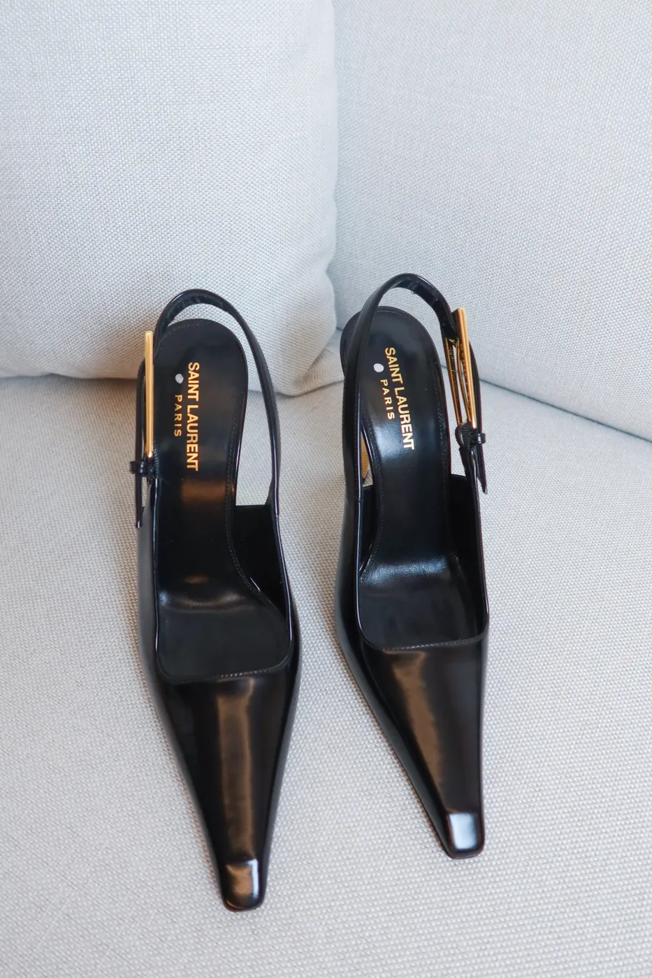 Salto Saint Laurent Slingback Vendome Preto 36 - 3