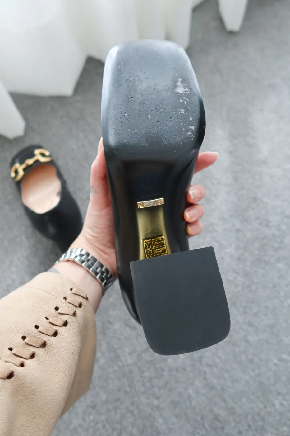 Salto Gucci Horsebit preto 36,5 - 8