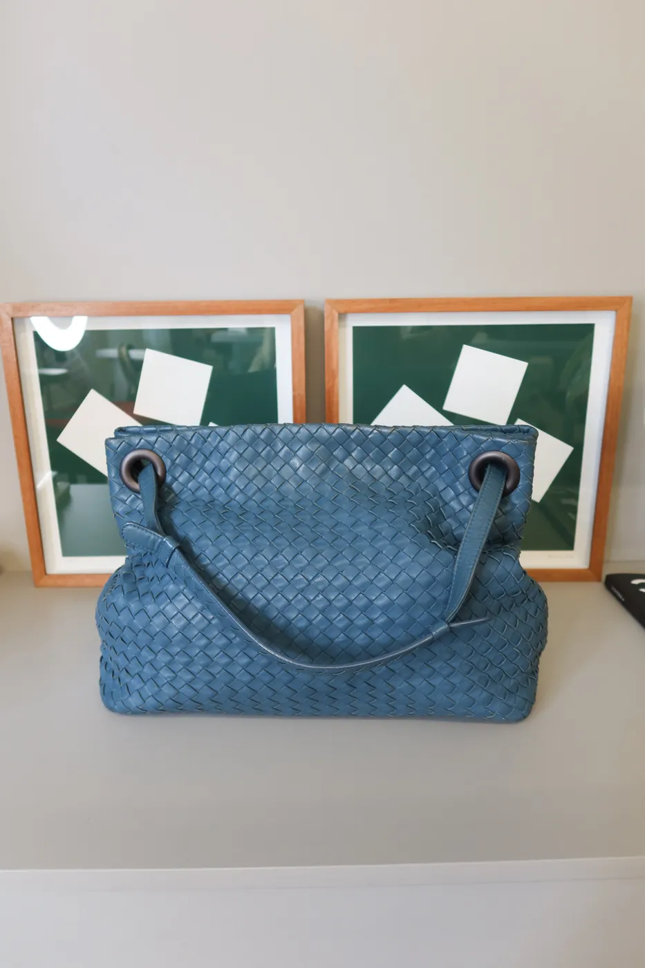 Bolsa Bottega Veneta Intrecciato Nappa Garda Azul - 3
