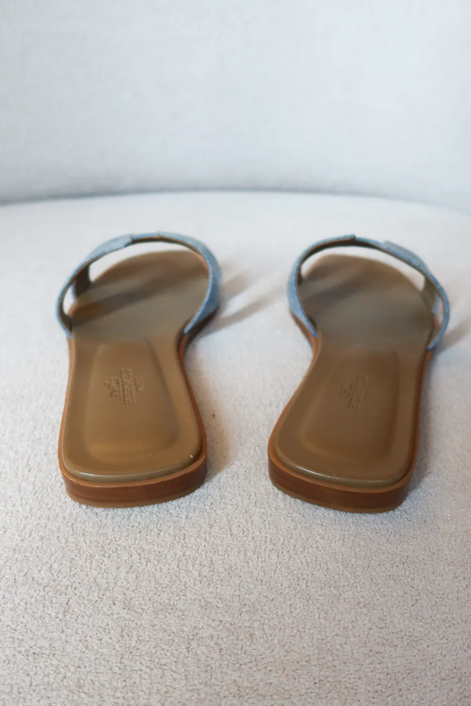 Rasteira Hermès Oran Sandal Denim 35,5 - 4