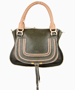 Bolsa Chloe Marcie Média Couro Texturizado Verde