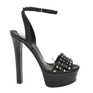 Sandália Gucci Plataforma e Studs Preta