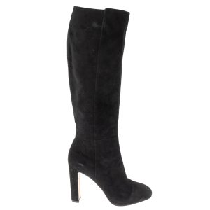 Bota Gianvito Rossi Cano Longo Camurça Preta