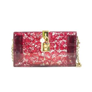 Clutch Dolce  Gabbana Belleza Box Acrilico Renda Vermelha