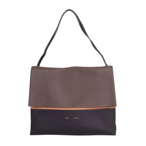 Bolsa Céline Preta e Chumbo Dobrável