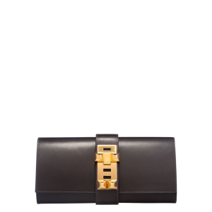 Clutch Hermès Médor Leather Preto 24 cm