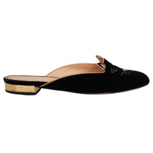 Mule Charlotte Olympia Veludo Preto Tam 36 Br