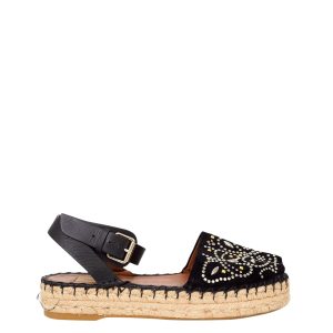 Espadrille Valentino Bordada Preta Tam 36 Br