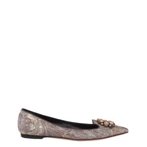 Sapatilha Bico Fino Dolce  Gabbana Cinza com Dourado TAM 375 BR