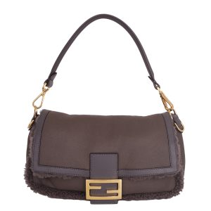 Bolsa Fendi Baguette Couro Sheep Cinza